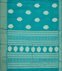 Cyan Printed Synthetic Dola Silk Saree With Motifs & Zari Stripes-SY0446