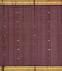 Bubblegum Pink Handloom Korvai Silk Cotton Saree With Buttas & Contrast Border-SC3710