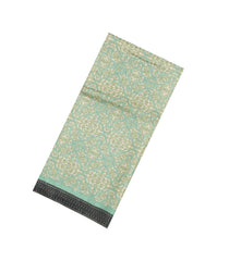 Cardamom Green Printed Pure Silk Saree With Floral Motifs-PS0771