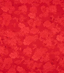 Red Woven Pure Chiffon Silk Saree With Printed Floral Motifs-PS0601
