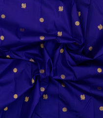 Dark Blue Handloom Korvai Kanchipuram Silk Saree With Buttas-KA16425