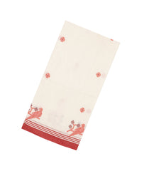 Off White Handloom Bengal Cotton Saree With Bird Buttas-BG1574