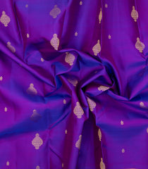 Purple Woven Pure Silk Saree With Zari Buttas & Contrast Border-EC2617
