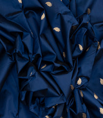 Navy Blue Handloom Banarasi Silk Saree With Floral Buttas-BE1612