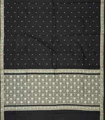 Black Handloom Banarasi Silk Saree With Floral Motifs-BE1282