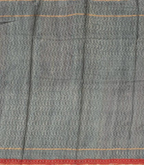 Rust Handloom Tussar Silk Saree With Printed Geometric Motifs-TU2809