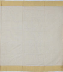 Off White Handloom Kerala Cotton Saree With Temple Buttas-KEC1035