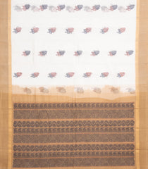 Off White Handloom Rasipuram Cotton Saree With Floral Buttas-RA2526