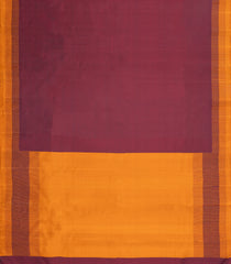 Maroon Handloom Korvai Kanchipuram Silk Saree With Thread Work Border-KA15703