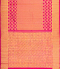 Hot Pink Handloom Kanchipuram Silk Saree With Stripes & Checks-KA15669