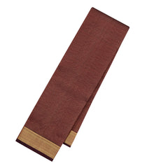 Dark Maroon Handloom Kanchipuram Silk Saree With Dotted Stripes-KA15038-Dark Maroon