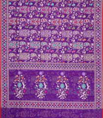 Purple Handloom Banarasi Jamdhani Saree With Meena Floral Motifs-BE1913