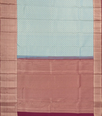 Turquoise Handloom Kanchipuram Silk Saree With Meena Floral Motifs-KA14750