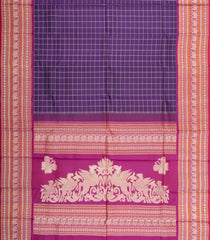Lilac Handloom Kanchipuram Silk Saree With Silk Checks-KA15654