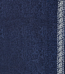 Navy Blue Printed Jaipur Cotton Saree With Abstract Motifs-JC1462