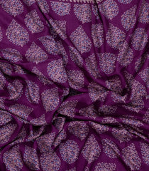 Magenta Printed Synthetics Dola Silk Saree With Floral Motifs-BL5199