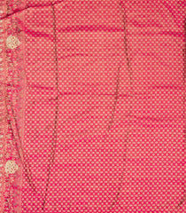 Magenta Handloom Silk Saree With Floral Motifs & Hand Embroidered Selvage-EN1731