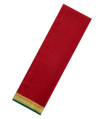 Red Woven Mysore Silk Saree With Contrast Border-MS3721