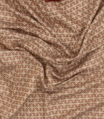 Maroon Printed Blended Chanderi Cotton Saree With Zari Border-BL5779