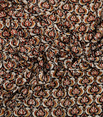 Black Printed Jaipur Cotton Saree With Floral Motifs-JC1469