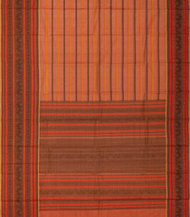 Chesnutt Pink Handloom Kanchi Cotton Saree With Rudraksham Stripes