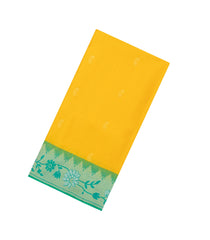 Mustard Handloom Soft Silk Saree With Contrast Meena Border-SO4727