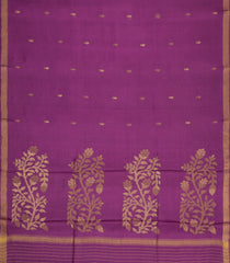 Lilac Woven Tussar Silk Saree With Mango Motifs & Zari Border-TU3533