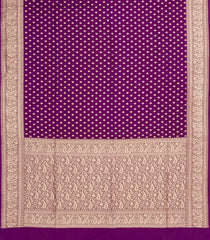 Purple Woven Blended Satin Saree With Floral Zari Motifs-BL6002