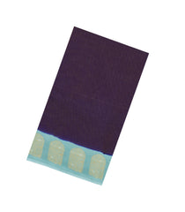 Dark Purple Woven Blended Viscose With Zari Checks-BL5571