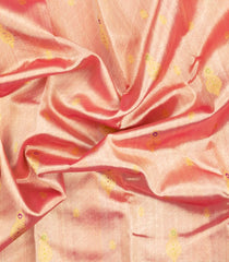 Peach Handloom Tissue Kanchipuram Silk Saree With Floral Motifs-KA16608