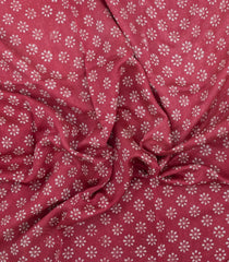 Peach Printed Chanderi Cotton Saree With Floral Motifs-CC1759