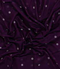 Burgundy Woven Bengal Cotton Saree With Coin Motifs-BG1809