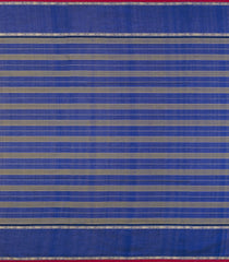 Blue Handloom Silk Cotton Saree With Checks-SC4342
