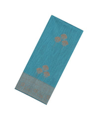 Sky Blue Woven Art Linen Saree With Zari Border-BL5639