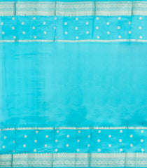 Teal Woven Banarasi Poona Silk Saree With Checks & Buttas-BP1010