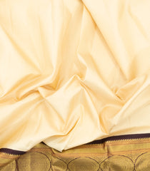 Cream Handloom Korvai Kanchipuram Silk Saree With Contrast Border-KA16064