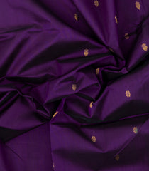 Dark Magenta Handloom Silk Cotton Saree With Buttas & Contrast Border-SC4464