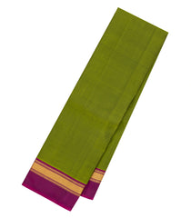 Green Handloom Kanchipuram Silk Saree With Magenta Border-KA14011