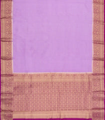 Lavender Woven Blended Viscose Saree With Zari Checks-BL6081