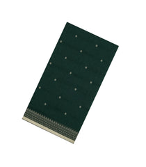 Dark Green Woven Bengal Cotton Saree With Floral Motifs-BG1823