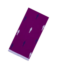 Purple Handloom Bengal Cotton Saree With FIsh Buttas-BG1750