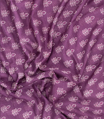 Lilac Printed Chanderi Cotton Saree With Floral Motifs-CC1479