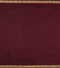 Dark Brown Handloom 9 Yards Silk Cotton Saree With Zari Border-SC4448