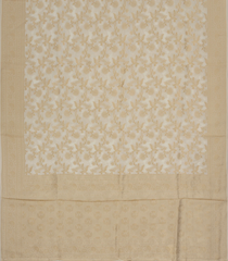 Cream Woven Synthetic Tussar Silk Saree With Floral Vine Motifs-BL4420