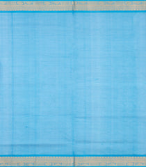 Blue Handloom Silk Cotton Saree With Contrast Border-SC4708