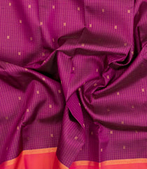Purple Handloom Kanchipuram Silk Saree With Zari Checks-KA15222