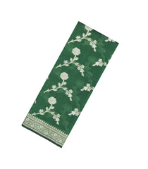 Green Woven Dupion Silk Saree With Floral Buttas-DS0572
