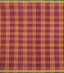 Crimson Woven Kadappa Cotton Saree With Checks-KN0762