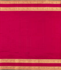 Mango Yellow Handloom Korvai Kanchipuram Silk Saree With Floral Stripes-KA15962