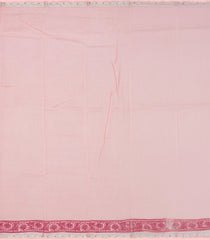 Baby Pink Handloom Chanderi Cotton Saree With Printed Floral Motifs-CC1322